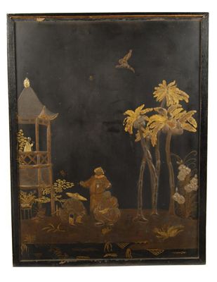 Appraisal: A Regency papier mache chinoiserie panel by Clay depicting figures