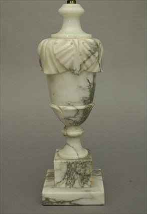 Appraisal: Italian Carved Marble Urn Mounted as a Lamp in in