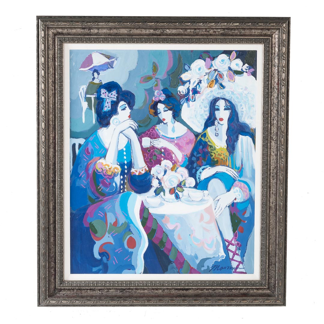 Appraisal: Isaac Maimon Sisters oil on canvas Israeli b Signed Maimon