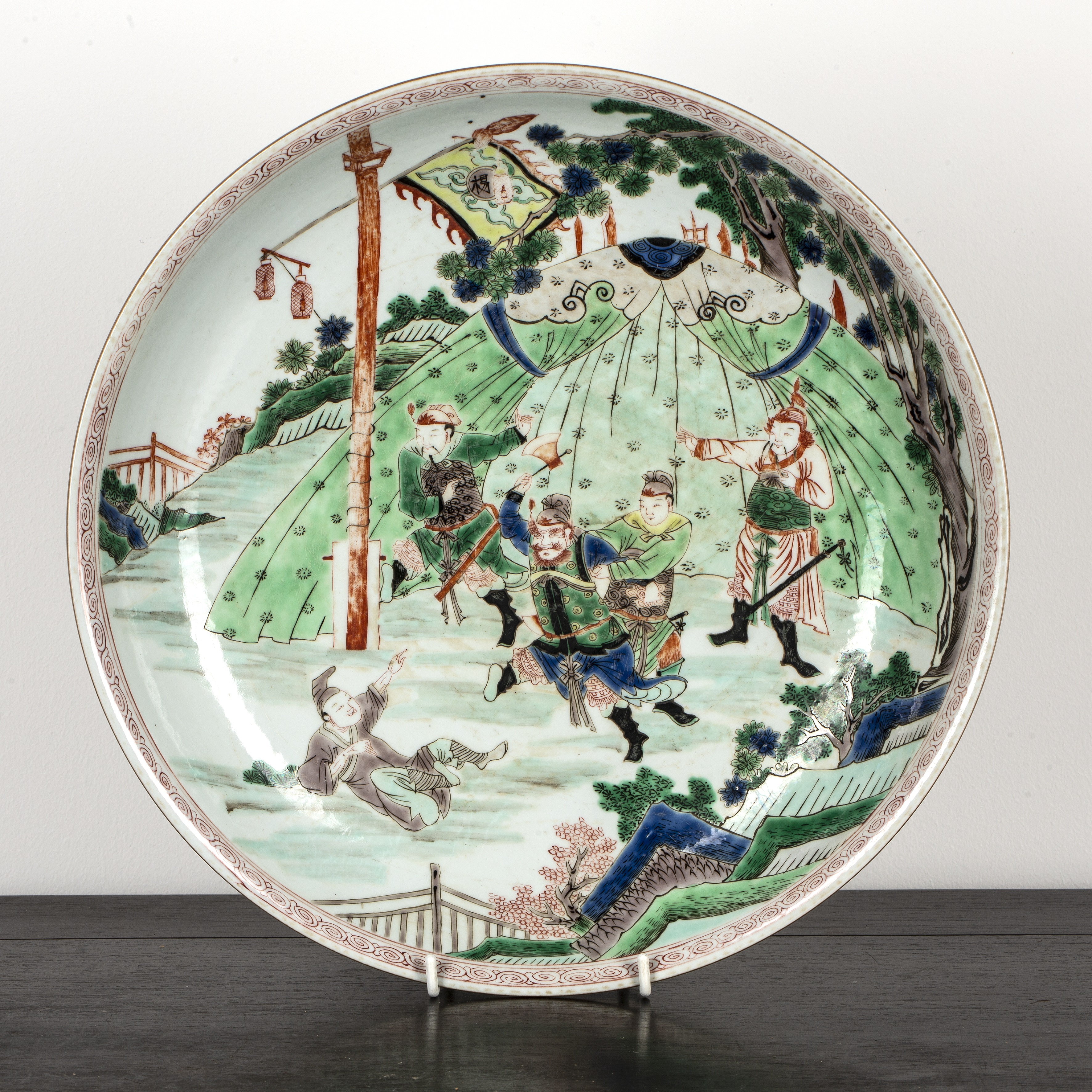 Appraisal: Famille verte charger Chinese Kangxi period painted to the centre