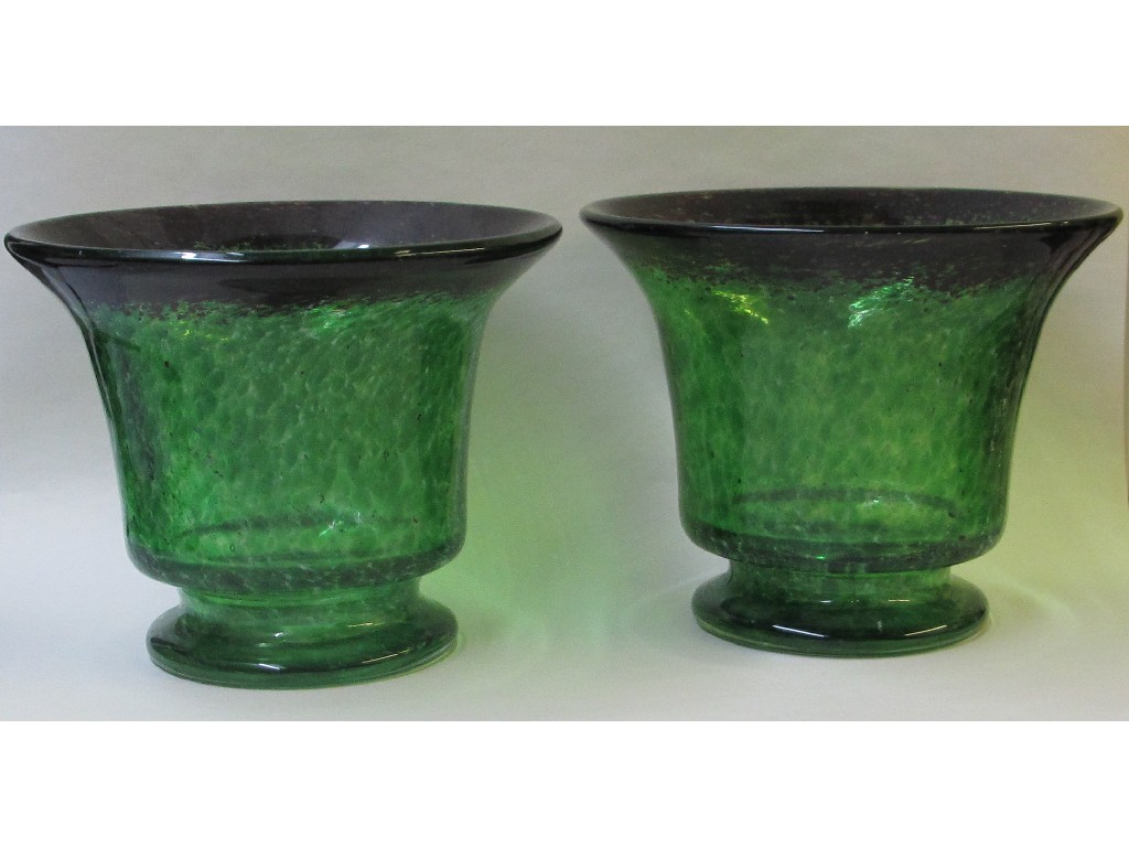 Appraisal: A pair of Continental glass vases with everted rims in