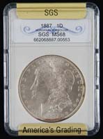 Appraisal: ONE GRADED CASED MORGAN SILVER DOLLAR Graded by SGS MS