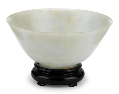 Appraisal: Chinese white jade bowl th th century