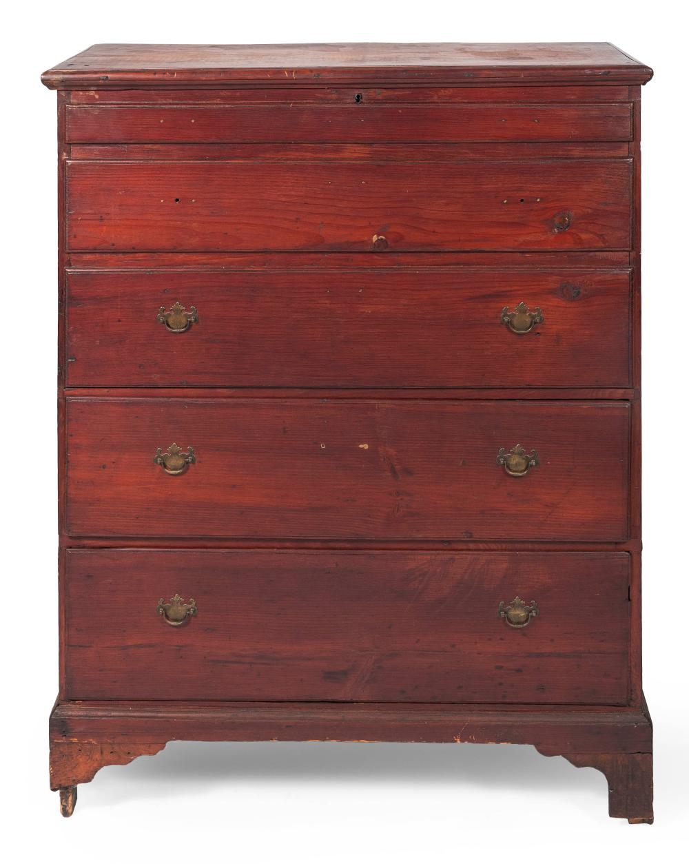 Appraisal: TALL BLANKET CHEST CONNECTICUT SHORELINE TH TH CENTURY HEIGHT WIDTH