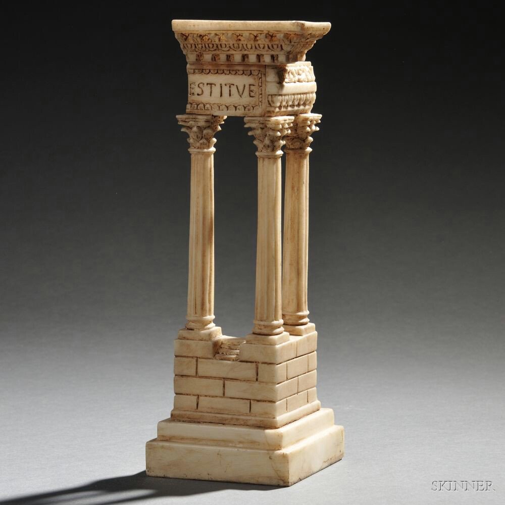 Appraisal: Grand Tour Alabaster Model of the Temple of Vespasian and