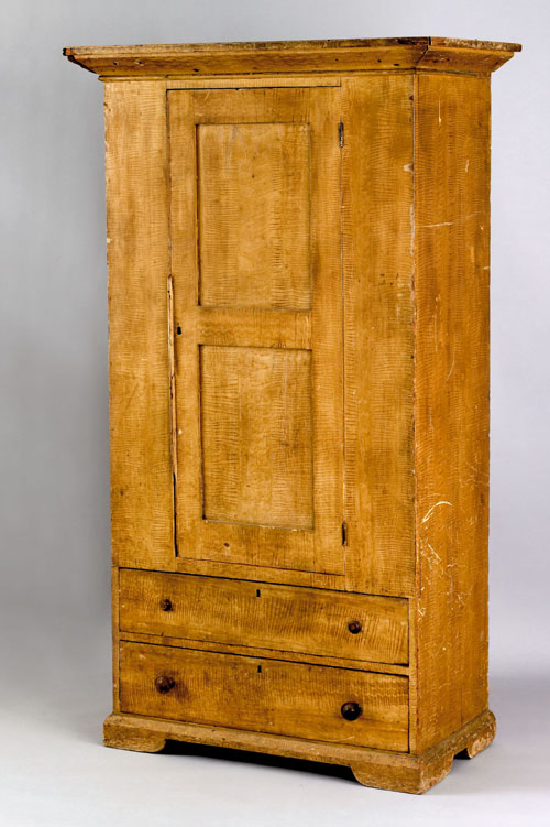 Appraisal: Pennsylvania painted poplar wardrobe th c retaining its original ochre