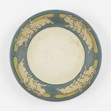 Appraisal: Albina Mangini for Saturday Evening Girls PLATE WITH RABBITS glazed