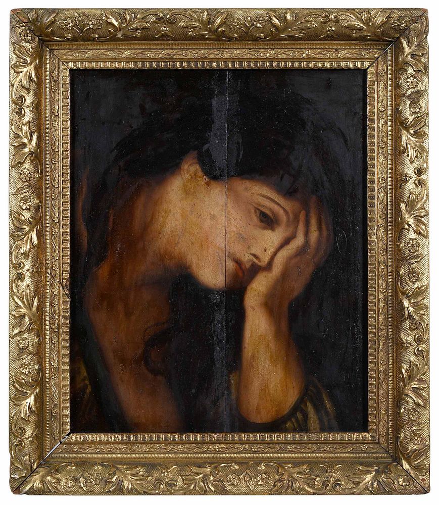 Appraisal: Daniel Popovich American Serbia th century Penitent Magdalene signed and