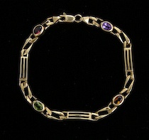 Appraisal: A Ladies' Gold Bracelet with Diamonds and Sapphires k yellow