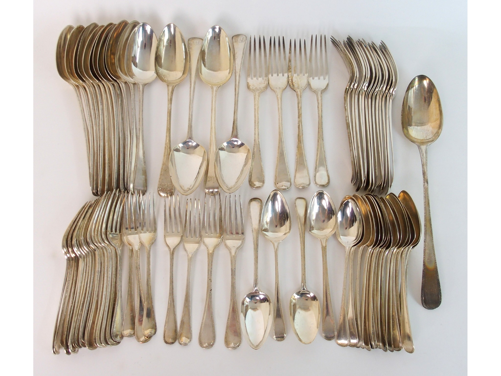 Appraisal: A matched part set of silver cutleryby various makers with