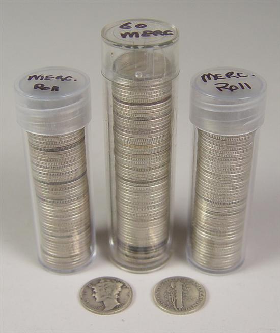 Appraisal: Mercury Dimes All circulated and dates run - Many coins