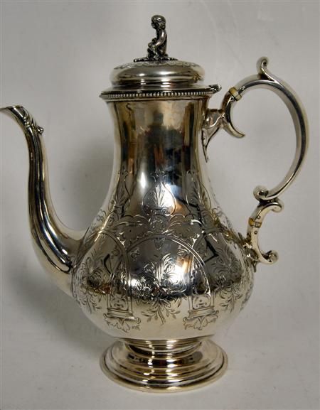 Appraisal: A Victorian coffee pot H W Co Sheffield of elegant