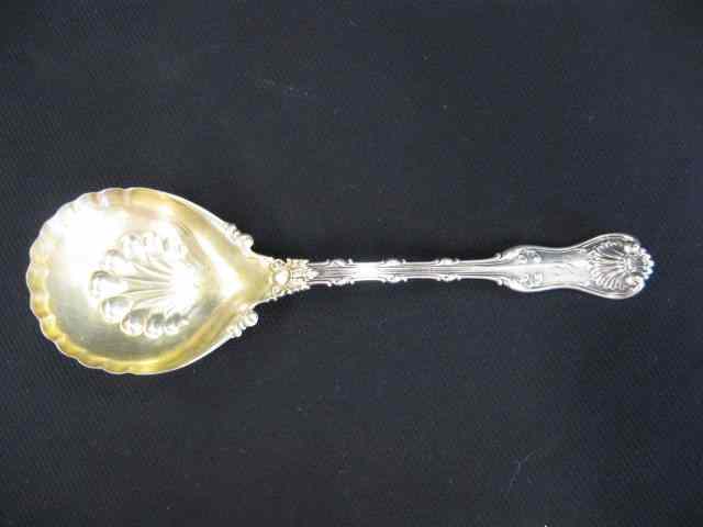 Appraisal: Whiting Sterling Silver Berry Spoon fancy bowl with gold wash