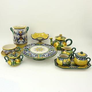 Appraisal: Ten Pieces Geribi Deruta Majolica Pottery Ten Pieces Geribi Deruta