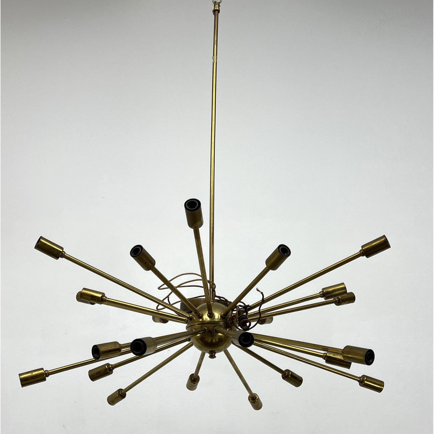 Appraisal: Mid Century Metal Sputnik Chandelier Multiple arms radiate from center