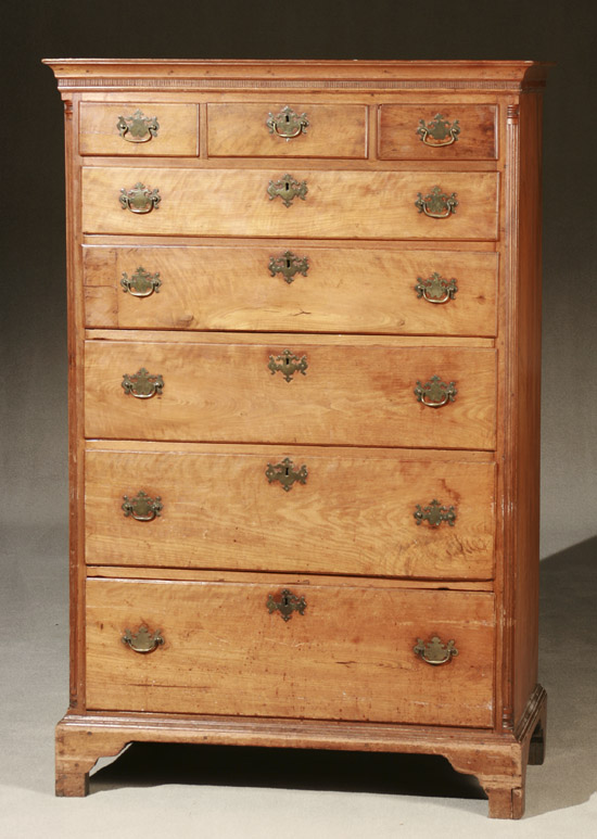 Appraisal: Chippendale Walnut Tall Chest of Drawers Pennsylvania Circa Repairs to