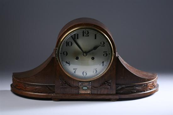 Appraisal: SCOTTISH WOOD CASED DOMED TABLE CLOCK With carved floral banding