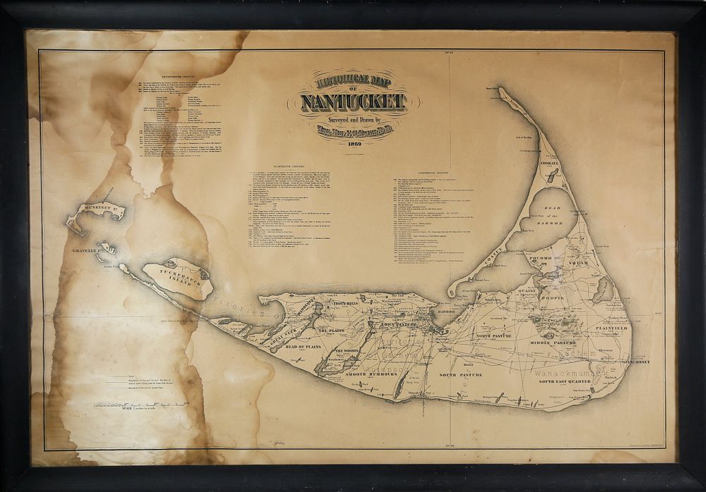 Appraisal: Historical Map of Nantucket Surveyed and Drawn by the Reverend