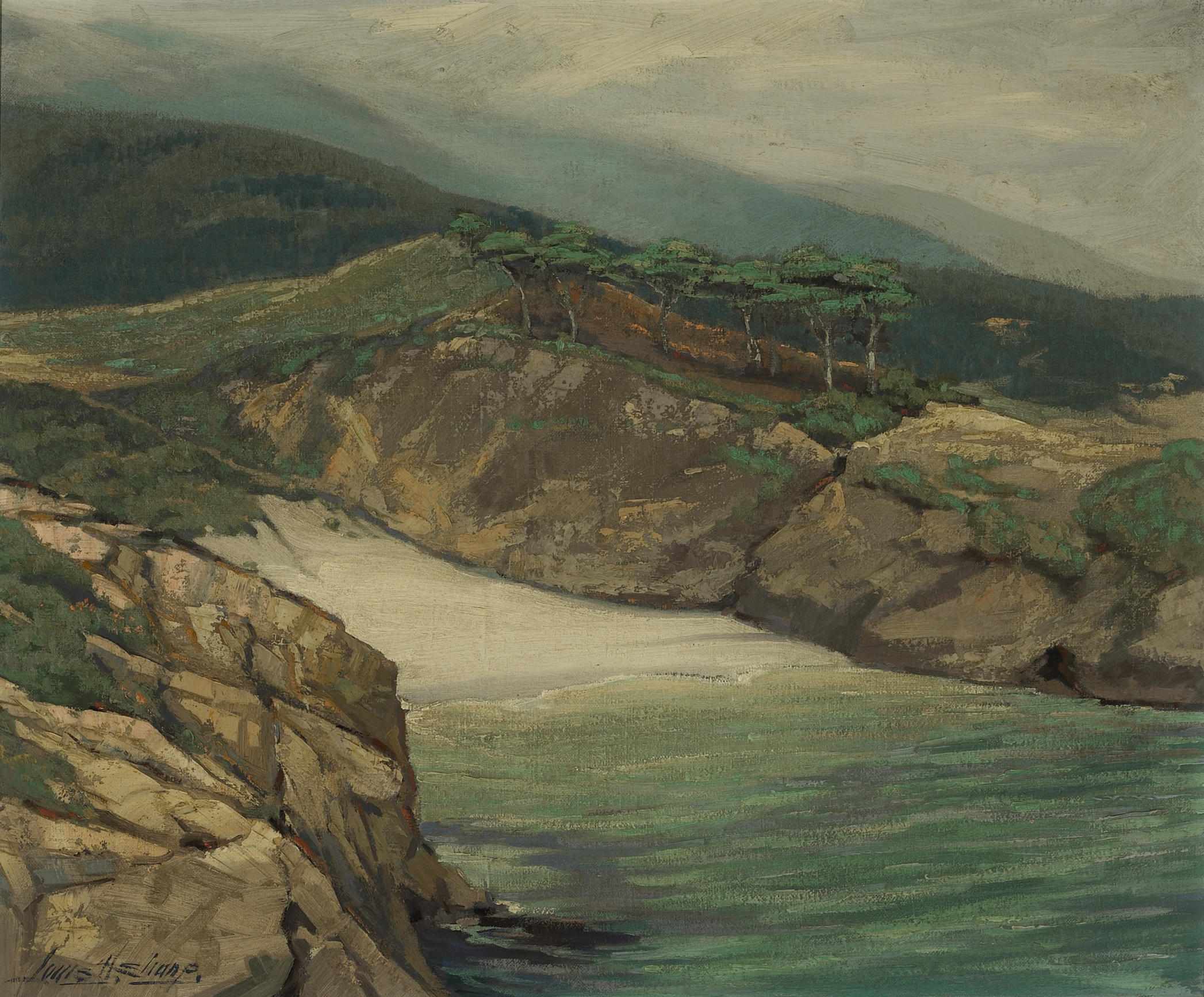 Appraisal: Louis Hovey Sharp American - Peaceful cove California coast signed