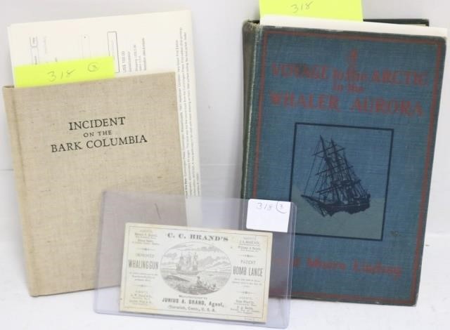 Appraisal: LOT OF THREE WHALING ITEMS TO INCLUDE ATRADING CARD FOR