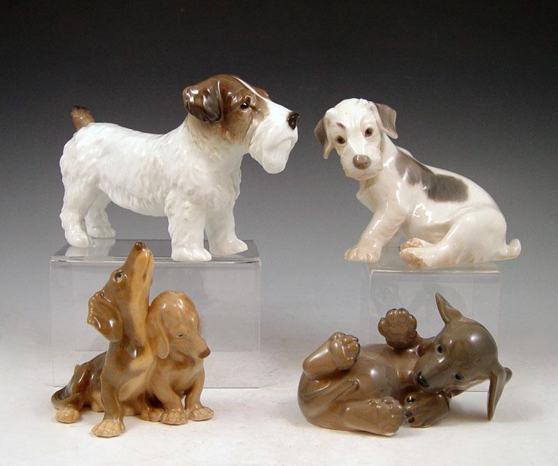 Appraisal: BING GRONDAHL COPENHAGEN VOLKSTEDT DOG FIGURINES Royal Copenhagen Dachshund ''h