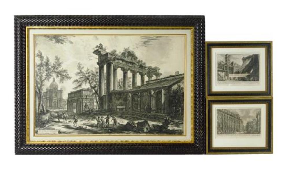 Appraisal: Giovanni Battista Piranesi Italian - three th C framed etchings