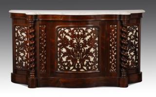 Appraisal: th c marble top rosewood commode w th century American