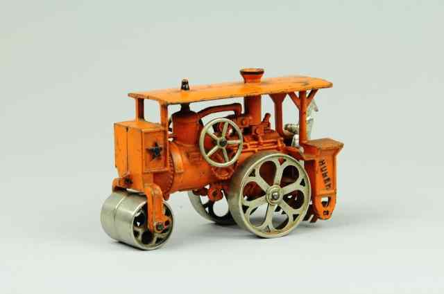 Appraisal: HUBER ROAD ROLLER Cast iron Hubley painted orange marked ''Huber''