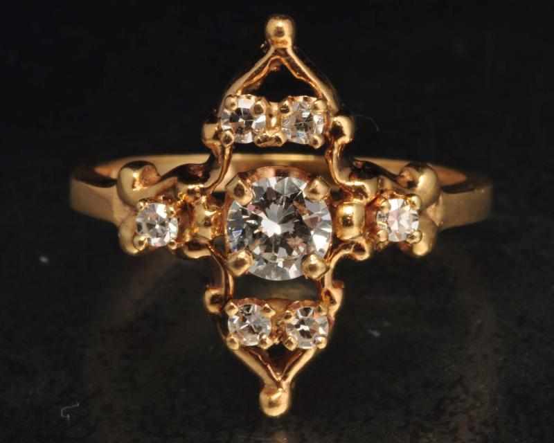 Appraisal: K Y Gold Diamond Ring Description Diamonds ct center stone