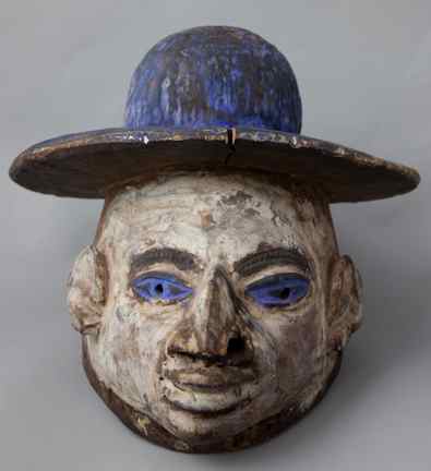 Appraisal: YORUBA GELEDE FESTIVAL MASK of wood with a carved face