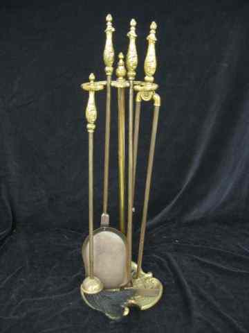 Appraisal: Brass Fireplace Tool Set ''