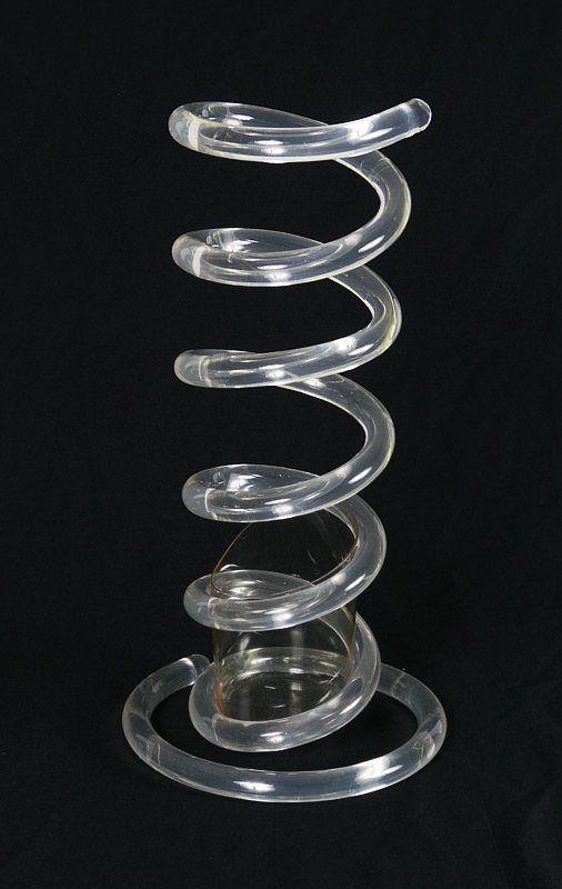 Appraisal: DOROTHY THORPE LUCITE UMBRELLE STAND Coiled tubular Lucite with insert