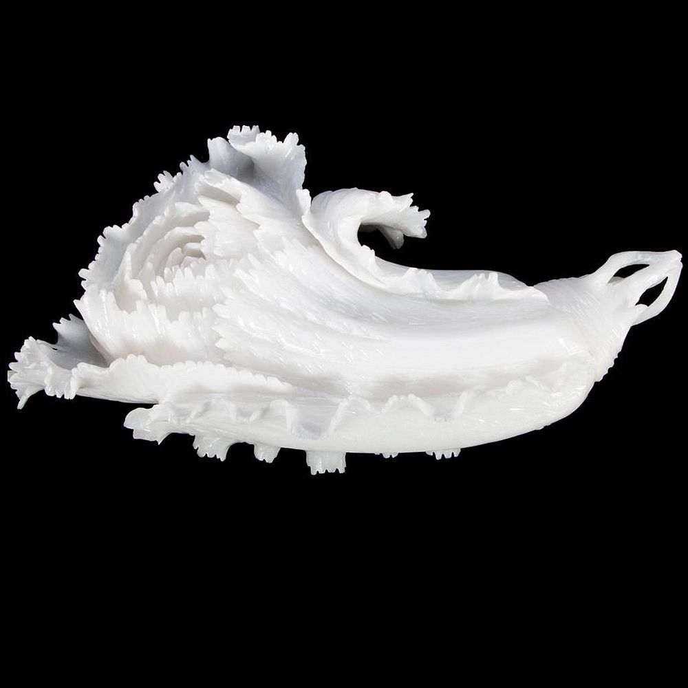 Appraisal: White Glass Floral Sculpture White Glass floral sculpture Widlth- No