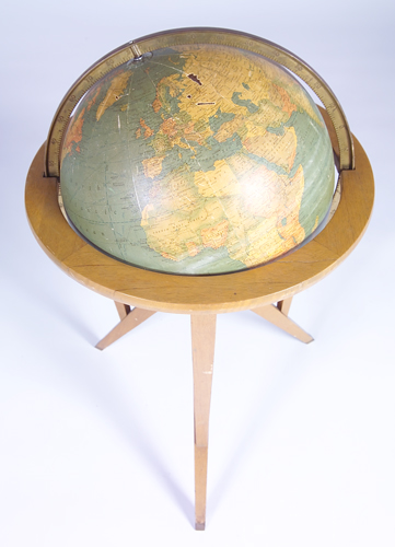 Appraisal: DUNBAR RAND McNALLY Cosmopolitan illuminated globe-on-stand with tripod base and