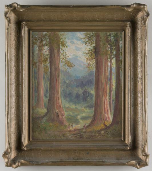 Appraisal: Samuel Tilden Daken CA - Redwoods oil on board signed