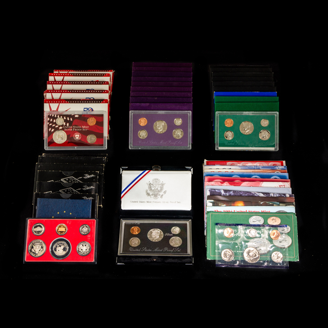 Appraisal: LOT OF THIRTY-TWO PROOF SETS DATES RANGING FROM - Lot