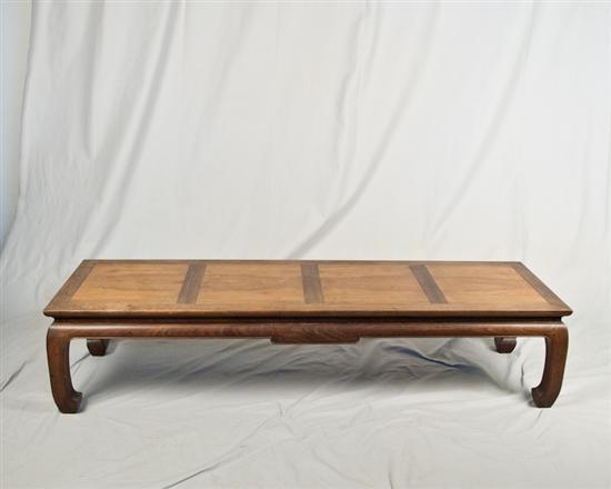 Appraisal: Chinese-style Coffee Table for Baker Impressed metal oval tag L