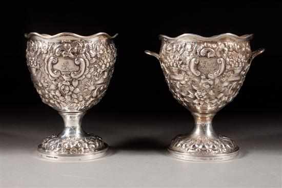 Appraisal: American repousse sterling silver waste bowl and similar sugar bowl