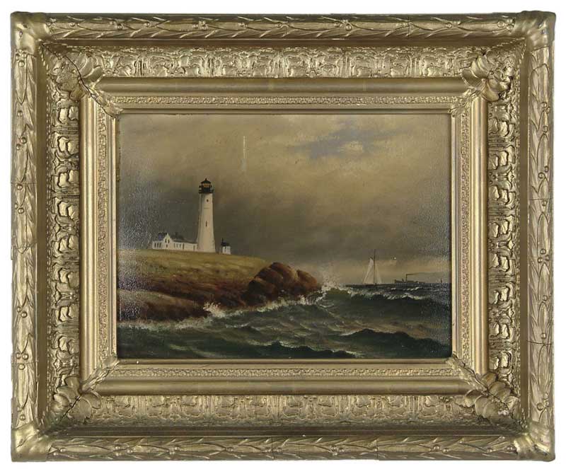 Appraisal: WILLIAM STANLEY HASELTINE American - PORTLAND HEAD LIGHTHOUSE Oil on