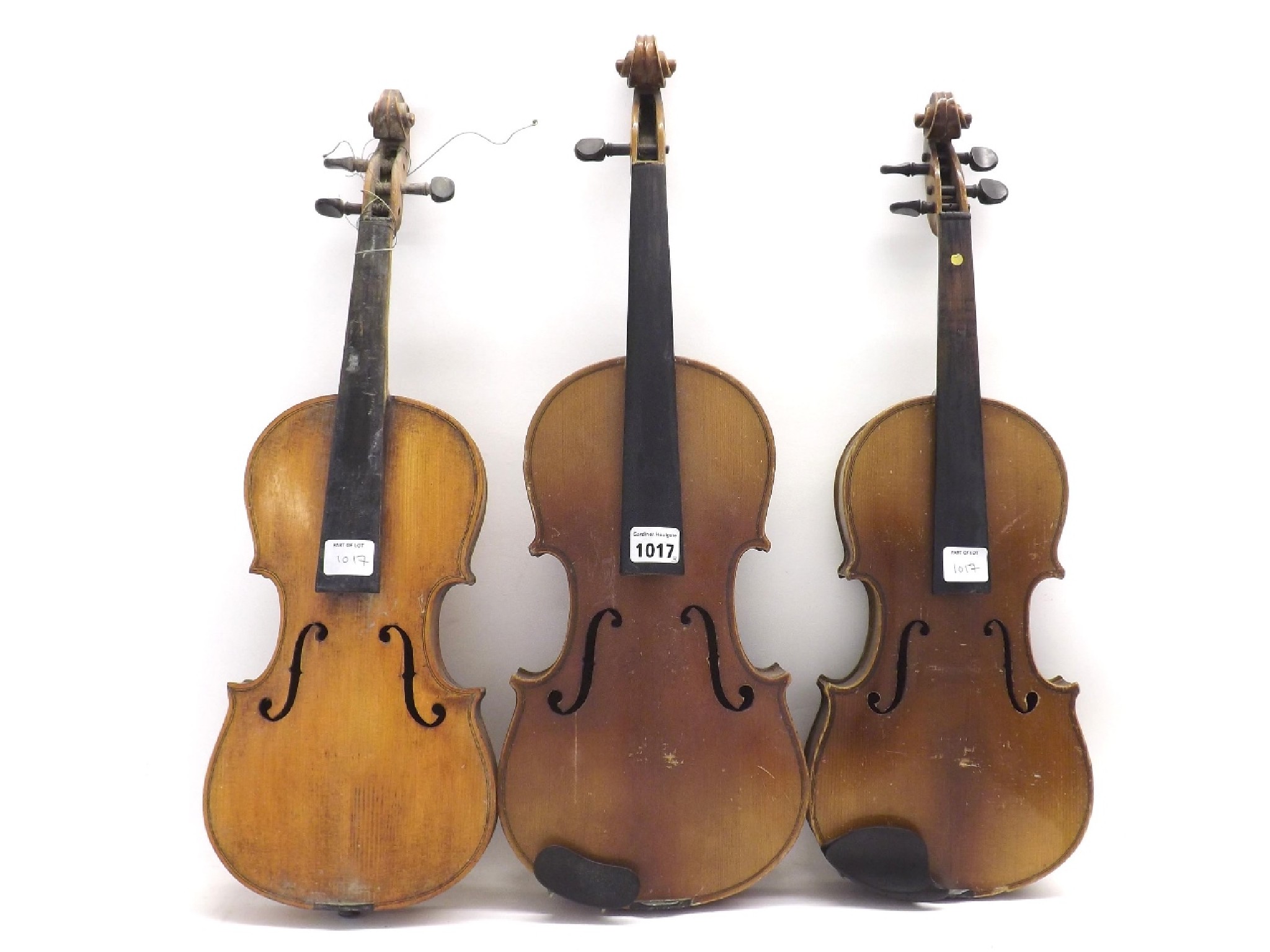 Appraisal: German Stradivari copy violin cm also two three-quarter size violins