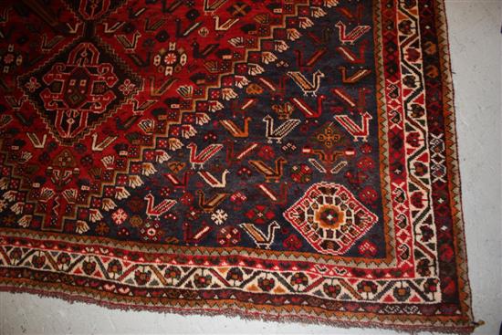 Appraisal: Persian rug Early th century Central geometric motifs on red