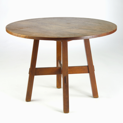 Appraisal: STICKLEY BROTHERS Occasional table with circular top square apron canted