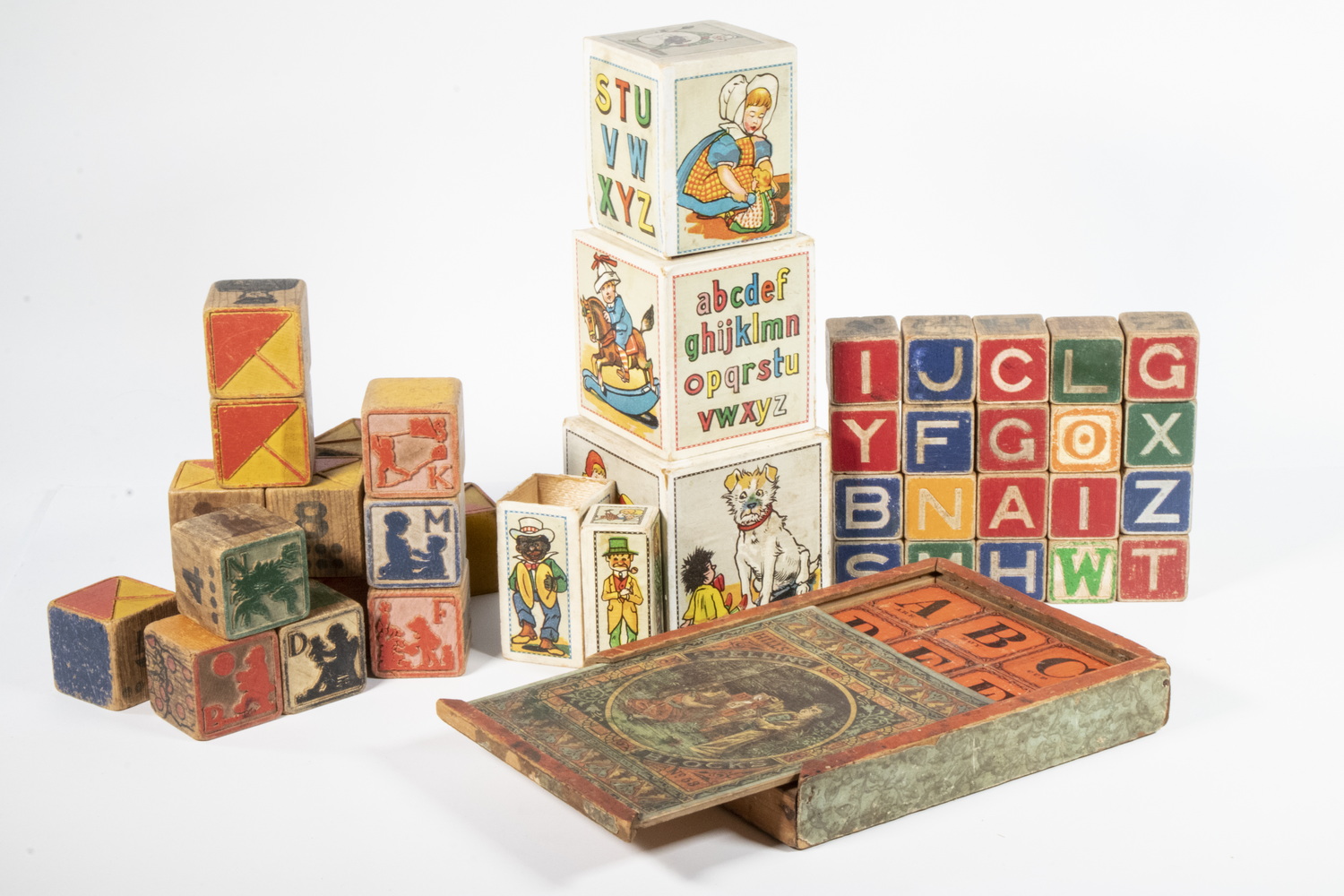 Appraisal: CHILDREN'S BLOCK SETS Group of Vintage Sets of Blocks incl