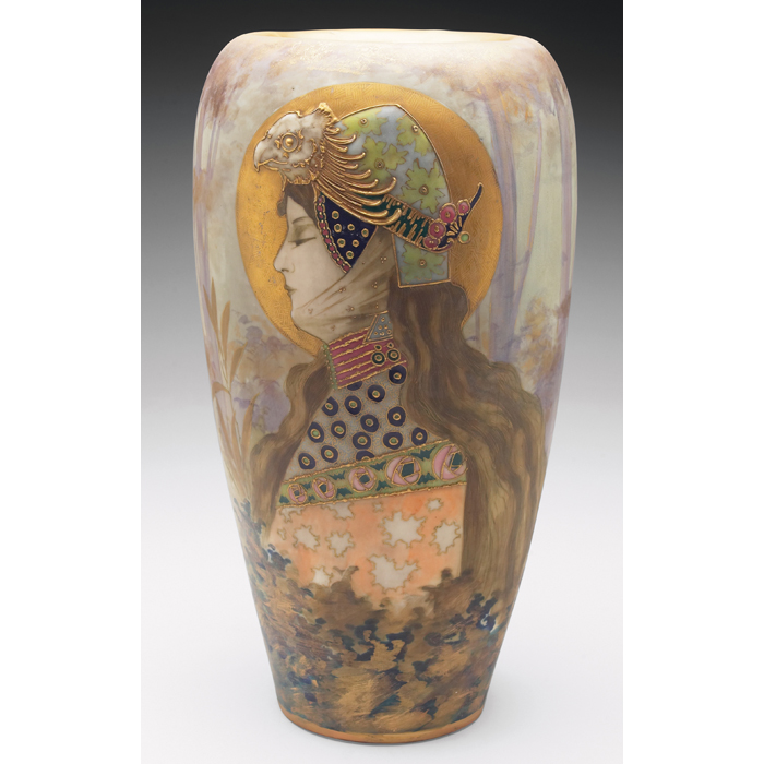 Appraisal: Amphora vase designed by Nikolaus Kannh user titled Allegory of