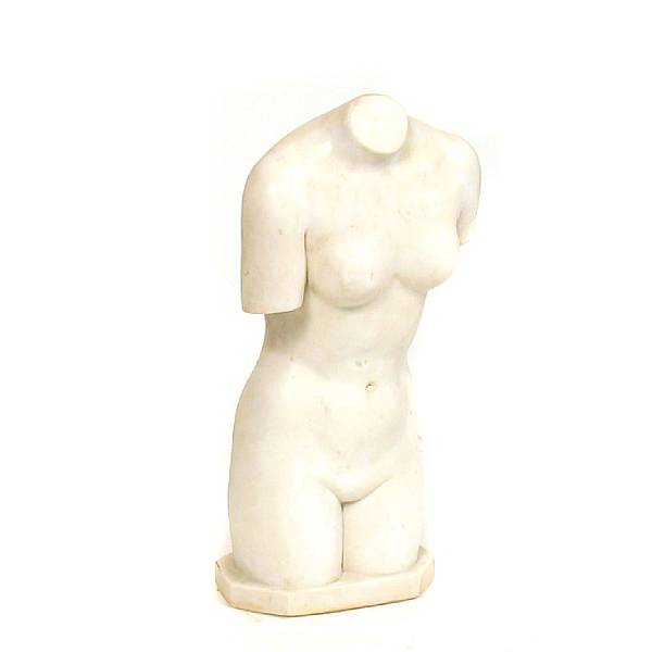 Appraisal: A carved marble torso of a nude height in width