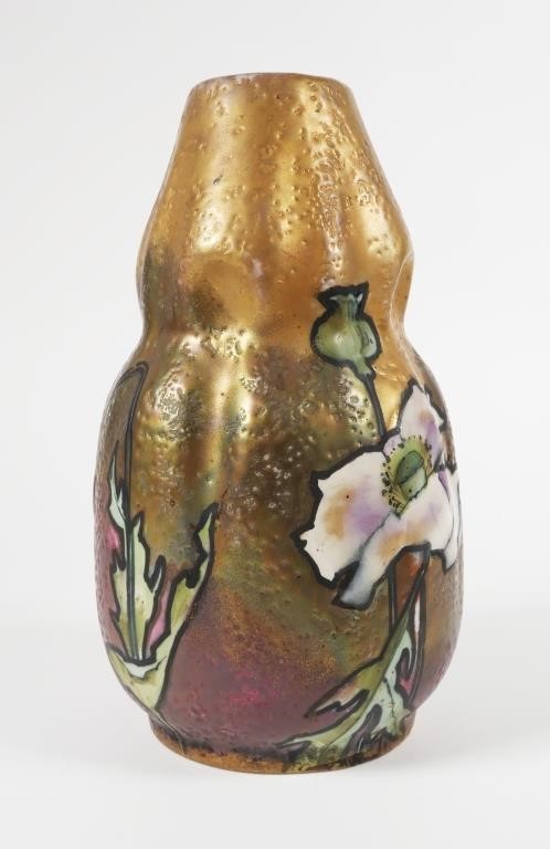 Appraisal: Austria Amphora Art Nouveau ceramic vase with poppy motif and