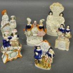 Appraisal: - Six English Staffordshire figural groups c of the Royal