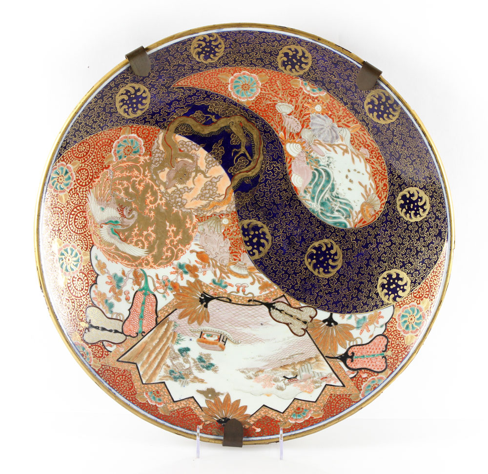 Appraisal: - th C Japanese Satsuma Wedding Plate Wedding Satsuma plate