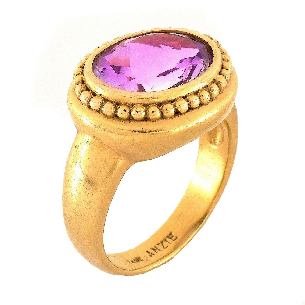 Appraisal: Amethyst and K Gold Ring Oval Cut Amethyst and Karat