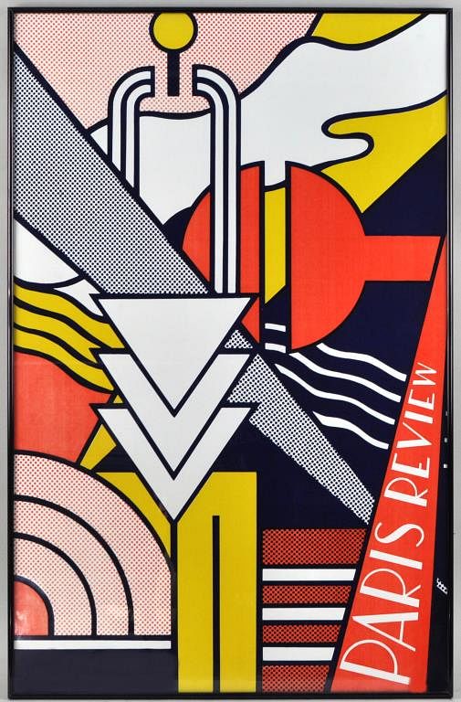 Appraisal: Signed Lichtenstein Paris Review Poster Roy Lichtenstein American - framed